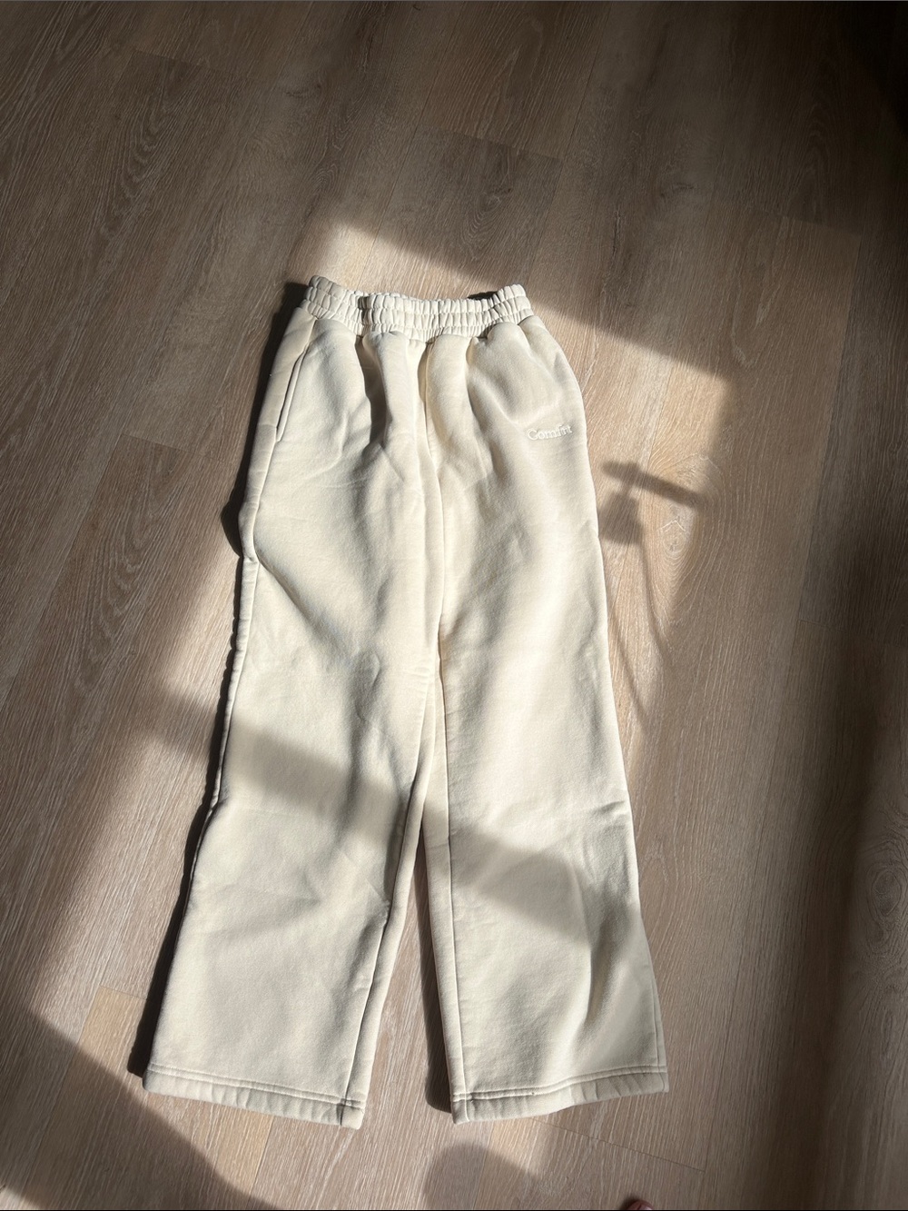 Cream Casual Elastic-Waist Men’s Pants